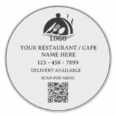 Restaurant oder Café Logo QR-Code Werbung Vinyl Aufkleber (Vorderseite)