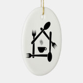 Restaurant oder ein Café Keramik Ornament (Rechts)