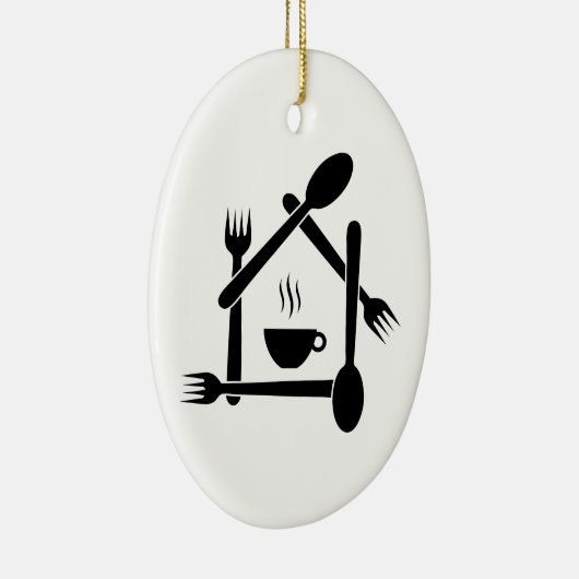 Restaurant oder ein Café Keramik Ornament (Rechts)