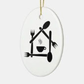 Restaurant oder ein Café Keramik Ornament (Links)