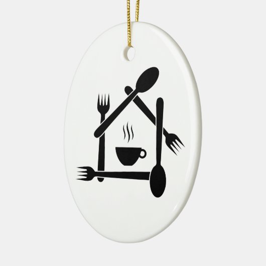 Restaurant oder ein Café Keramik Ornament (Links)