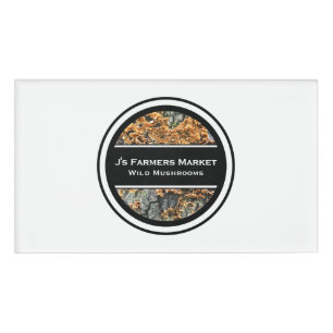 Restaurant- oder Landscaping-Pilz-Circle Name-Tag Namenschild