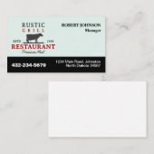 Restaurant oder sonstige Geschäfte Visitenkarte (Vorne/Hinten)