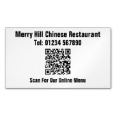 Restaurant Online Menü QR Code Magnetische Visitenkarte (Vorderseite)