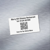 Restaurant Online Menü QR Code Magnetische Visitenkarte (Beispiel)
