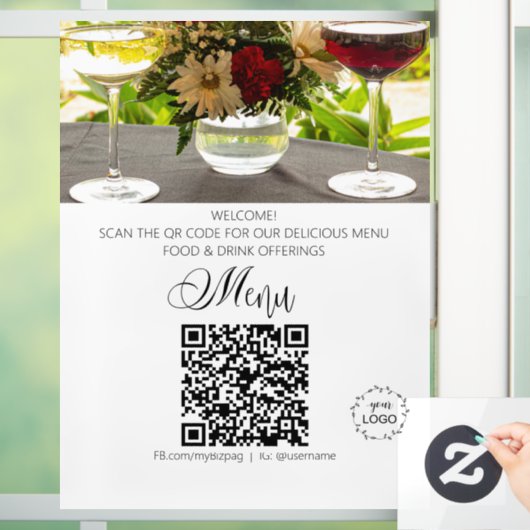 *~* Restaurant Oster Upload Logo QR Fensteraufkleber (Zuhause)