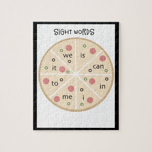 Restaurant Pizza Pie Sight Words Homeschooling Puzzle (Vertikal)