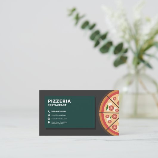 Restaurant Pizzeria Visitenkarte (Stehend Vorderseite)