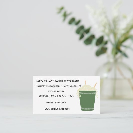 Restaurant Ramen Noodles Visitenkarte (Stehend Vorderseite)