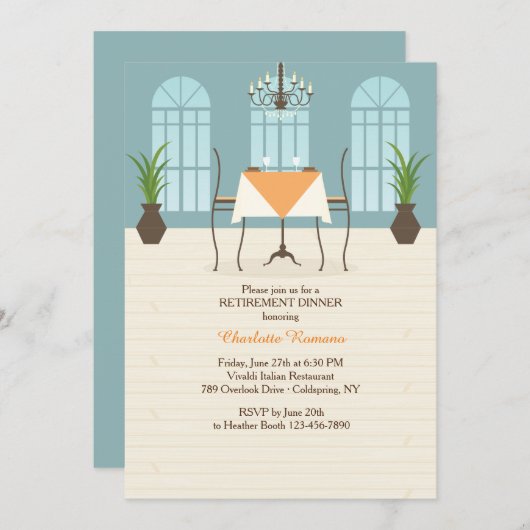 Restaurant Räume Einladung (Vorne/Hinten)