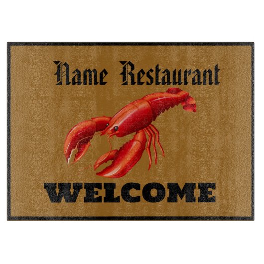 Restaurant Red Crab Lobster Welcome Shop Personali Schneidebrett (Vorderseite)
