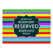 Restaurant reservierte Tafelschild Zeichen Streife (Vorderseite (Horizontal))