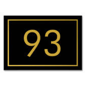 Restaurant Schwarze Imitate Goldfilm Minimalistisc Tischnummer (Vorderseite)