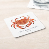 Restaurant "Seafood Crab" Rechteckiger Pappuntersetzer (angewinkelt)