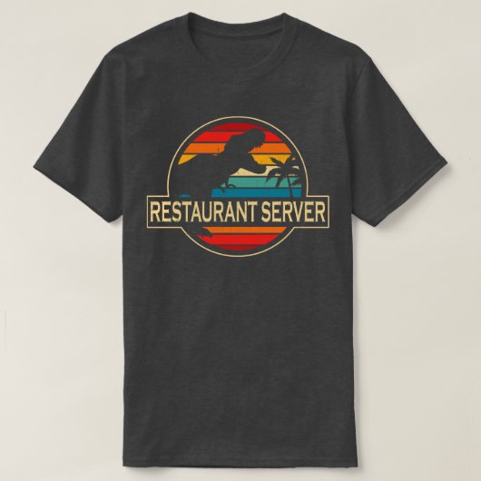 Restaurant Server Dinosaur T-Shirt (Design vorne)