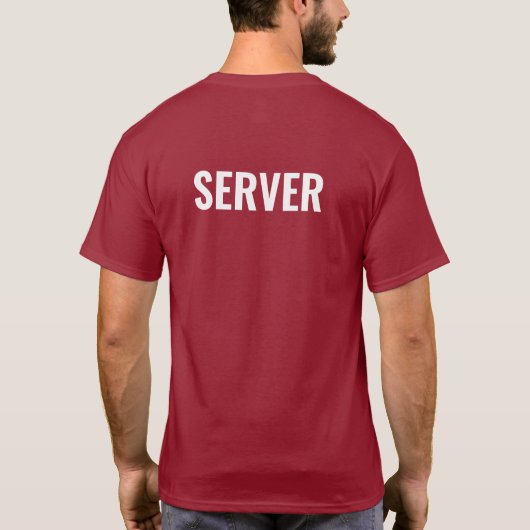 Restaurant Server T-Shirt Uniform Custom Name Logo (Rückseite)