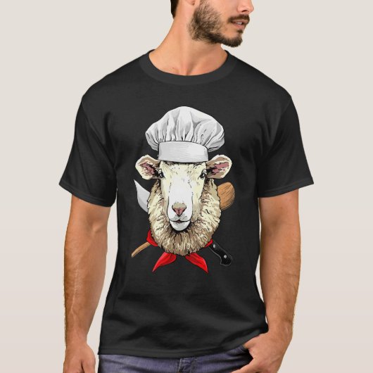 Restaurant Sheep Lamb Chef Cook Kitchen Cooking  F T-Shirt (Vorderseite)