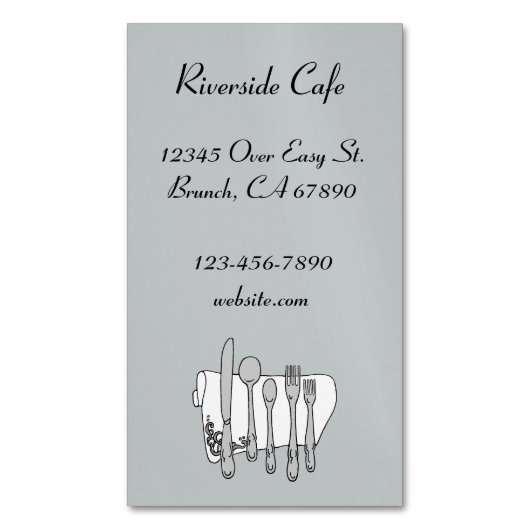 Restaurant Silverware Custom Magnetic Card Magnetische Visitenkarte (Vorderseite Vertikal)