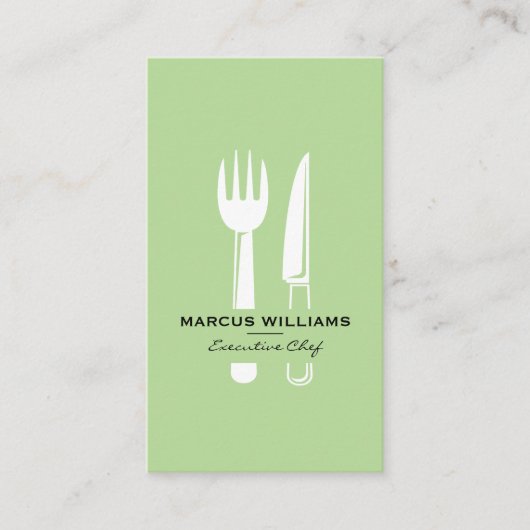 Restaurant Silverware / Minzgrün Visitenkarte (Vorderseite)