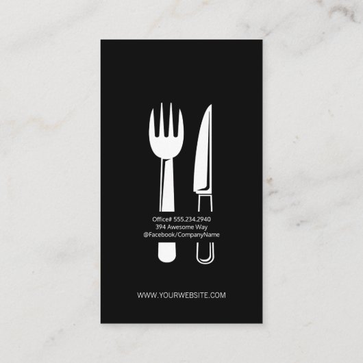 Restaurant Silverware Visitenkarte (Rückseite)