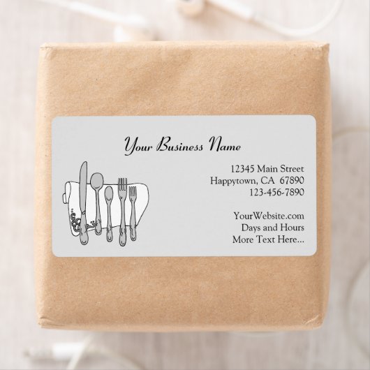 Restaurant Silverware Werbung Custom Labels (Insitu)