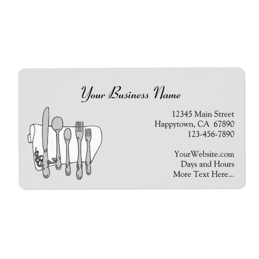 Restaurant Silverware Werbung Custom Labels (Vorne)
