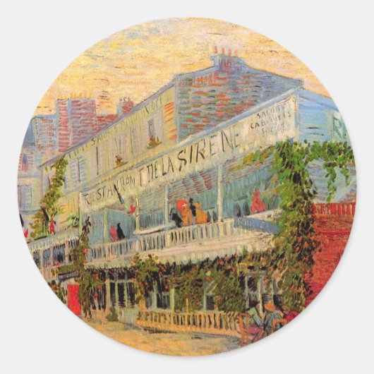 Restaurant Sirene, Asnières von Vincent van Gogh Runder Aufkleber (Vorderseite)