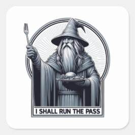 Restaurant Spaß I wird den Pass laufen lassen Quadratischer Aufkleber