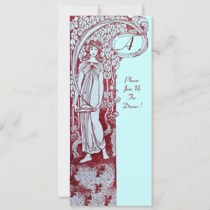 RESTAURANT-SPEisekarte MONOGRAMM Blau Braun Abende Einladung