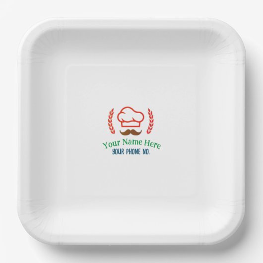 Restaurant T - Shirt mit individuellem Logo Pappteller (Vorderseite)