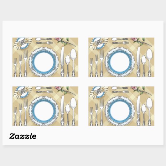 Restaurant Table Setting Stickers (Blatt)