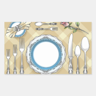 Restaurant Table Setting Stickers