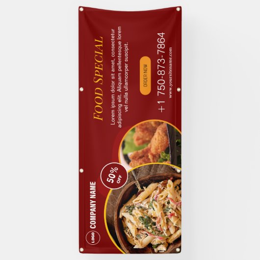 Restaurant Täglich Sonderangebot Außenbereich Kund Banner (Vertikal)