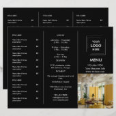 Restaurant Takeout | Black Modern Foto Menu (Vorne/Hinten)