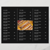 Restaurant Takeout | Black Modern Foto Menu (Rückseite)