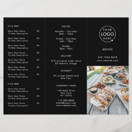 Restaurant Takeout | Black Modern Foto Menu