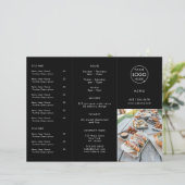 Restaurant Takeout | Black Modern Foto Menu (Stehend Vorderseite)