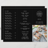 Restaurant Takeout | Black Modern Foto Menu (Vorne/Hinten)