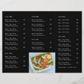 Restaurant Takeout | Black Modern Foto Menu (Rückseite)