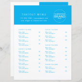 Restaurant Takeout Catering Logo Ocean Blue Menu (Vorne/Hinten)