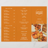 Restaurant-Takeout-Logo Orange dreiseitige Menü (Vorderseite)