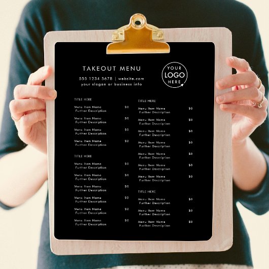 Restaurant Takeout | Menü für die Abnahme von Schw