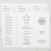 Restaurant Takeout | Menü "Minimalistische Logos" (Vorne/Hinten)