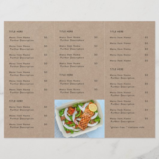 Restaurant Takeout | Rustikales Menü "Takeaway" (Rückseite)