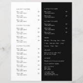 Restaurant Takout Catering Logo Black Menu (Rückseite)
