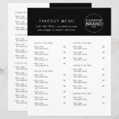 Restaurant Takout Catering Logo Black Menu (Vorne/Hinten)