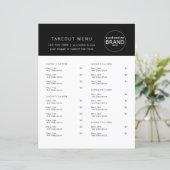 Restaurant Takout Catering Logo Black Menu (Stehend Vorderseite)