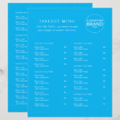 Restaurant Takout Catering Ocean Blue Logo Menü (Vorne/Hinten)