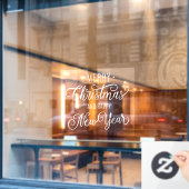 Restaurant und Büro glücklich Neues Jahr Fensteraufkleber (Café-Fenster)