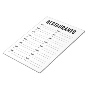 Restaurant-Unternehmensform Notizblock